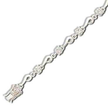 
Elegant Round 3 mm Cubic Zirconia Silver Bracelet

