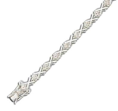 
X Design Round 3 mm Cubic Zirconia Silver Bracelet
