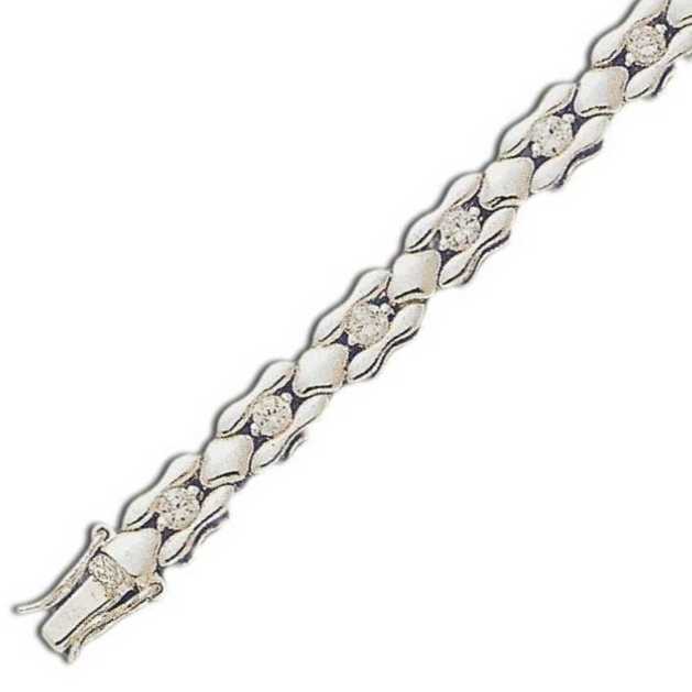 
Designer Style Round 2.5 mm Cubic Zirconia Silver Bracelet

