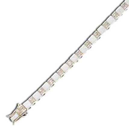 
Mirrior Bar Princess-cut 3 mm Cubic Zirconia Silver Bracelet
