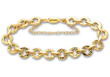 
14k Yellow Faceted Rolo Bracelet - 7.5 Inch
