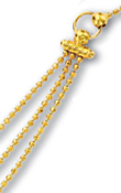 
14k Yellow 3 Rows Drop Bead Anklet - 10 I
