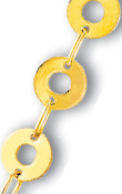 
14k Yellow Circle Station Anklet - 10 Inc
