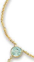 
14k Yellow Besel Set Y Gemstone Necklace 

