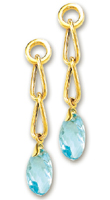 
14k Yellow Magnificent Faceted Drop Blue 
