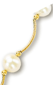 
14k Yellow Station Pearl Necklace - 17 In
