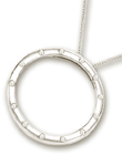 
14k White Elegant Circle Diamond Necklace
