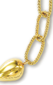 
14k Yellow Oval Tear Drop Link Necklace -
