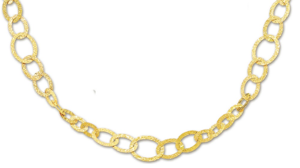 
14k Yellow Fashionable Bold Circle Link Necklace - 38 Inch
