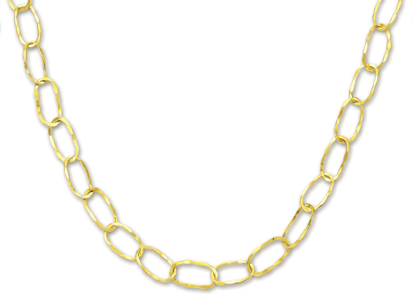 
14k Yellow Fashionable Oval Link Necklace - 38 Inch
