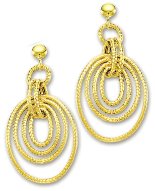 
14k Yellow Elegant Oval Links Design Earrings
