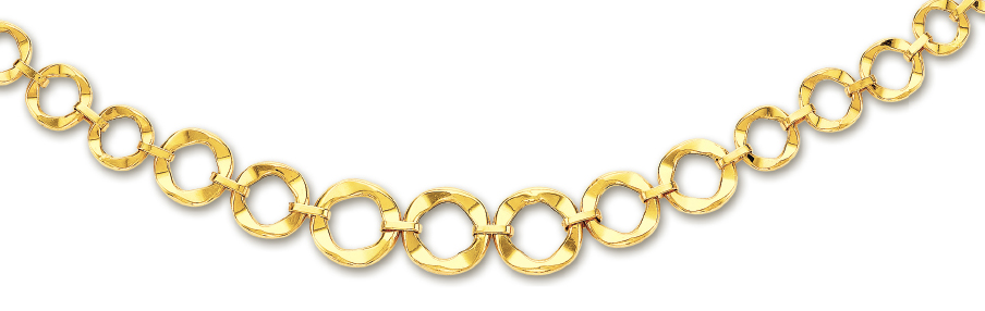 
14k Yellow Elegant Circular Link Necklace - 18 Inch
