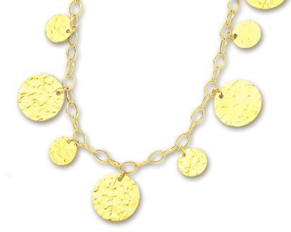 
14k Yellow Fashionable Circular Link Necklace - 17 Inch
