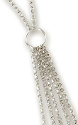 
14k White Fashionable Drop Necklace - 17 
