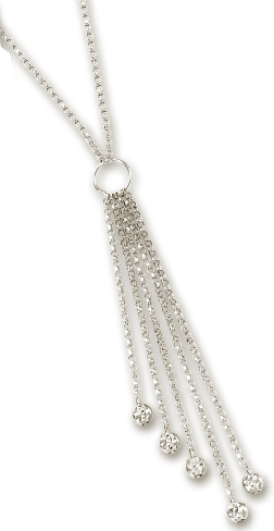 
14k White Fashionable Drop Necklace - 17 Inch
