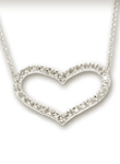 
14k White Diamond-Cut Bold Heart Necklace
