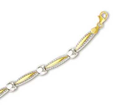 
14k Two-Tone Elegant Fancy Design Bracelet - 7.25 Inch
