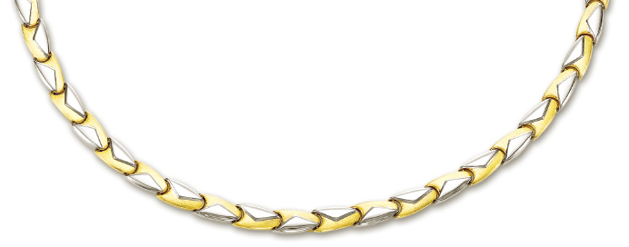 
14k Two-Tone Elegant Fancy Design Necklace - 17 Inch
