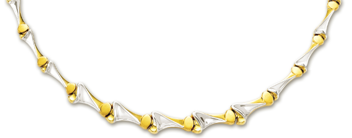 
14k Two-Tone Elegant Fancy Design Necklace - 17 Inch
