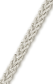 
14k White 5 mm Two Rows Solid Rope Bracel
