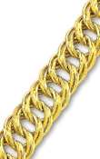 
14k Yellow Fancy Double Link Bold Curb Br
