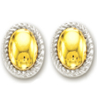 
14k Two-Tone Shiny Bold Oval Earrings
