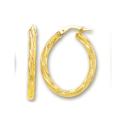 
14k Yellow Twisted Large Oval Earrings
