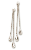 
14k White Teardrop Snake Chain Earrings
