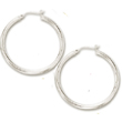 
14k White 2x40 mm Shiny Hoop Earrings
