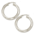 
14k White 4x30 mm Bold Shiny Hoop Earring
