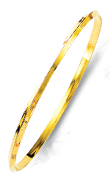 
14k Yellow Shiny Edged Slip-on Bangle Bra

