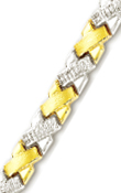 
10k Two-Tone Bold X Fancy Link Bracelet -
