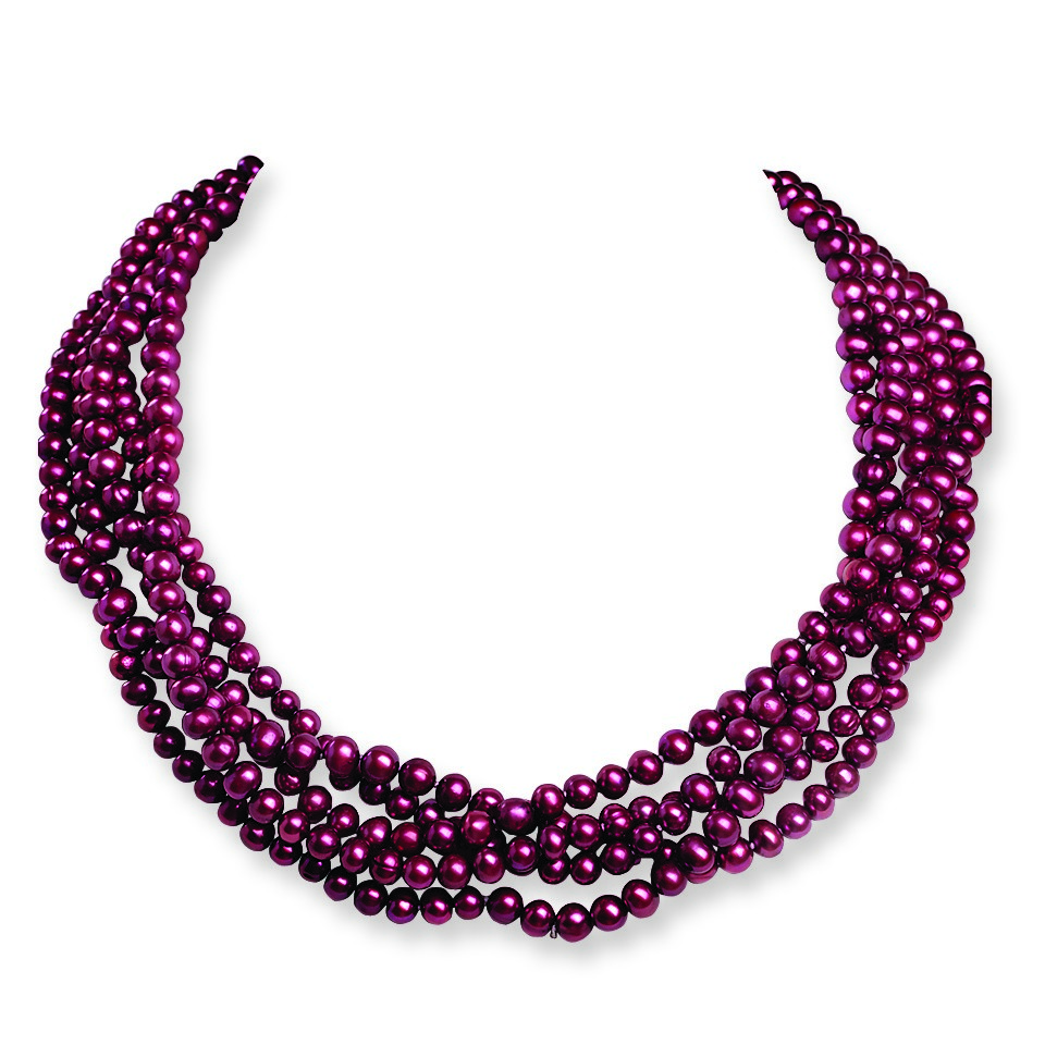 UPC 890908000079 product image for 5.5-6mm Freshwater Cultured Magenta Pearls Knotted Strand Necklace 100 In | upcitemdb.com
