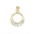 
14k Two-Tone I Love You In Circle Pendant
