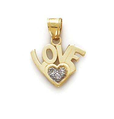 
14k Yellow Gold Diamond Love Heart Pendant

