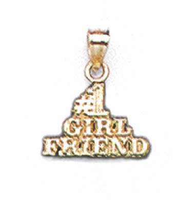 
14k Yellow Gold Number One Girlfriend Pendant
