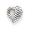 
14k White Puffed Heart Diamond-Cut Pendan
