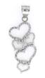 
14k White Diamond Heart Drop Pendant
