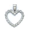 
14k White Diamond-Cut Puff Heart Pendant
