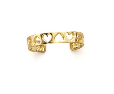 
14k Yellow Gold Cutout Heart Toe Ring

