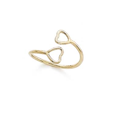 
14k Yellow Gold Double Wire Heart Adjustable Toe Ring
