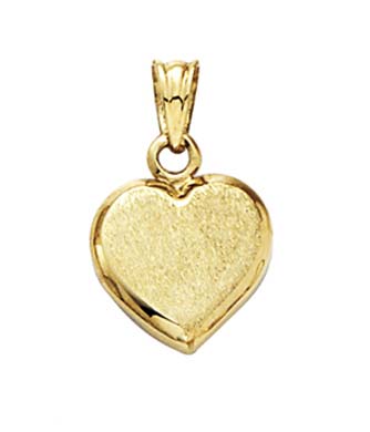 
14k Yellow Gold Satin Heart Pendant
