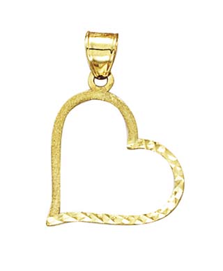 
14k Yellow Gold Small X Sparkle-Cut Heart Pendant
