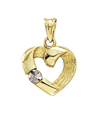 
14k Yellow Gold Sparkle-Cut Heart Pendant
