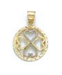 
14k Two-Tone Hearts In Circle Pendant
