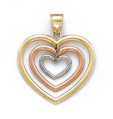
14k Tricolor Gold Heart Pendant

