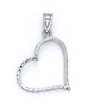 
14k White Double Side Diamond-Cut Heart P
