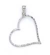 
14k White Diamond-Cut Double Sided Heart 
