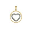 
14k Two-Tone Heart In Circle Pendant
