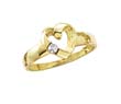 
14k Diamond-Cut Rhodium Heart Ring
